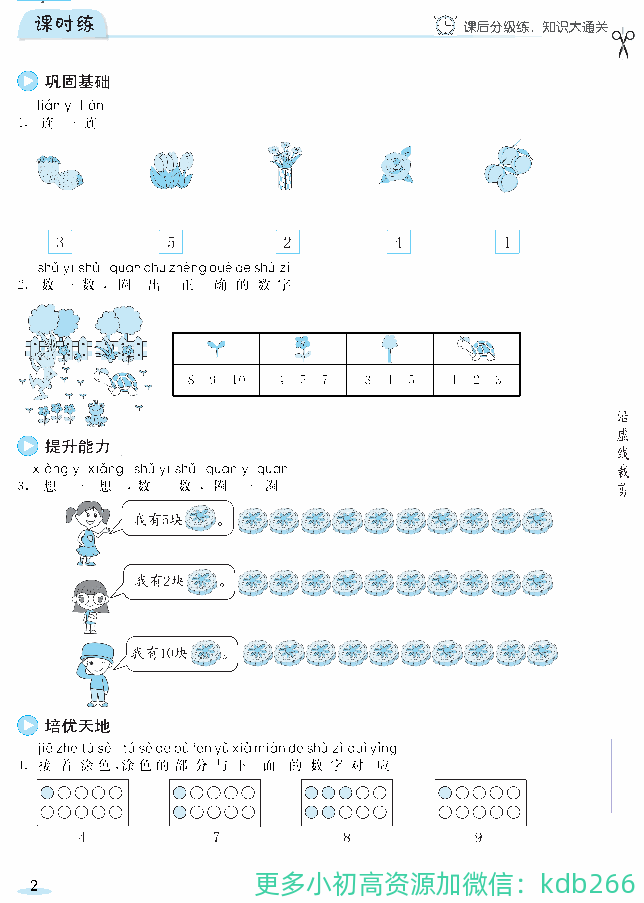 一年级上册人教版数学全册预习卡
