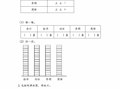 青岛版54制二年级下册数学课课练之数据的收集与整理