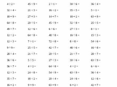 二年级下册数学表内除法2000题