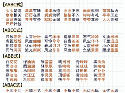 二年级下册期末复习全册词语汇总