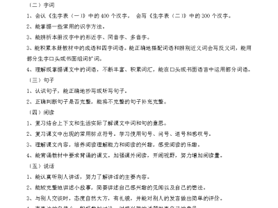 部编版二年级语文下册期末复习计划