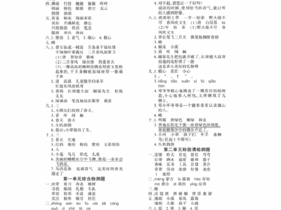 二年级下册语文教育世家状元卷答案
