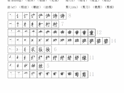 二年级下册语文【生字拼音组词笔顺】