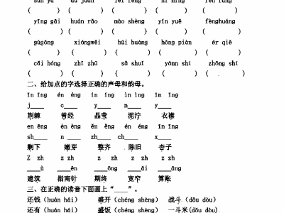 二年级下册语文期中备考专题四【字词练习】