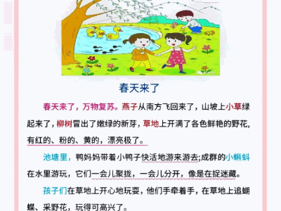 二年级下册语文【第一单元看图写话范文】